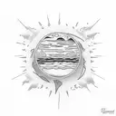 sunset at beach  tattoo design idea