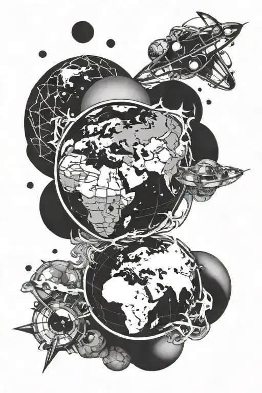 Planet Earth tattoo design idea