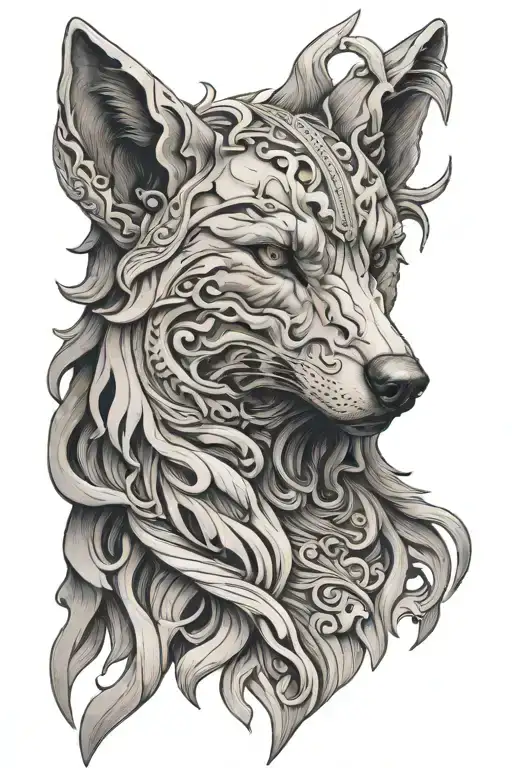 atlas turkish wolf sculpture mythology tattoo design idea