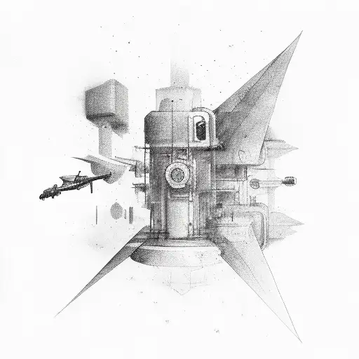 "There's no sound, But the engines drone, Our minds set free To roam" tattoo design idea