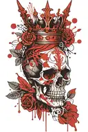 Crown aries skull tattoo design idea