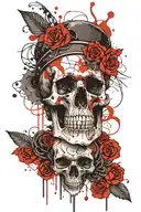 Crown aries skull tattoo design idea