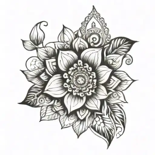 mandala floral design tattoo design idea