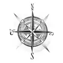 compass and anchor for inner bicep tattoo design idea