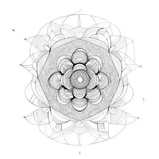 floral geometry  tattoo design idea