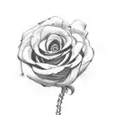barbed wire roses tattoo design idea