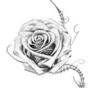 barbed wire roses tattoo design idea