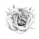 barbed wire roses tattoo design idea