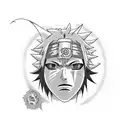 itachi face in the eye of sasuke tattoo design idea
