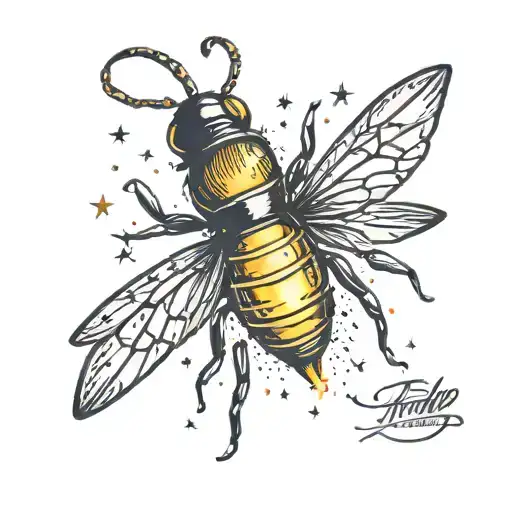 firefly insect with lightbulb containing firework bursting tattoo design idea