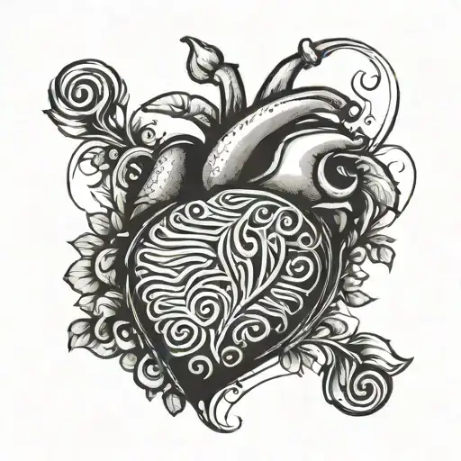 heart made from fingerprint  tattoo design idea