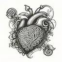 heart made from fingerprint  tattoo design idea