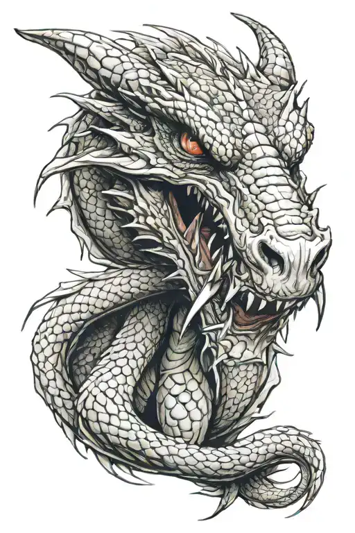 angry dragon wrapped tattoo design idea