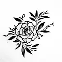 floral tattoo blazing with lightning for right hand flowing unto the shoulder tattoo design idea