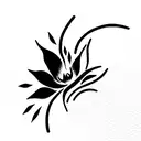 floral tattoo blazing with lightning for right hand flowing unto the shoulder tattoo design idea