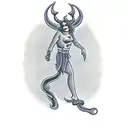 devil tail that spells out Stephanie and has a devils pitchfork tattoo design idea