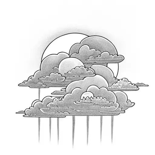 storm clouds with the sun in the background tattoo design idea