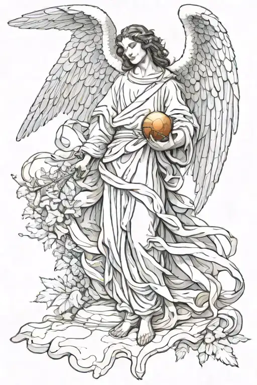 Biblical Angel tattoo design idea