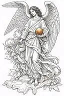 Biblical Angel tattoo design idea
