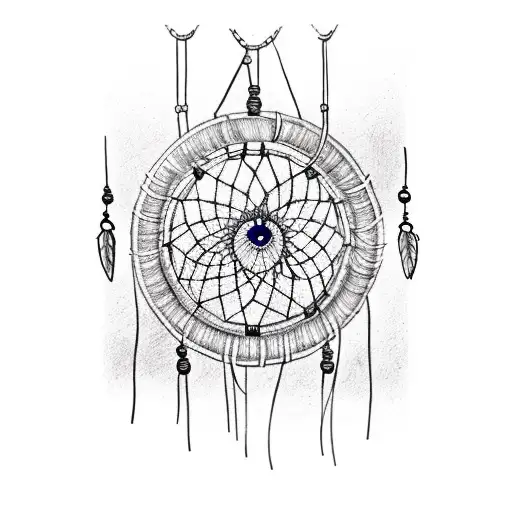 in memory ,dream catcher  tattoo design idea