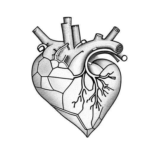 anatomic heart tattoo design idea