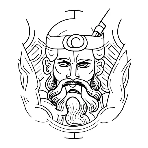 tatoo of a greek god who wants to evade from this world to anotger because he doesn't fit in tattoo design idea