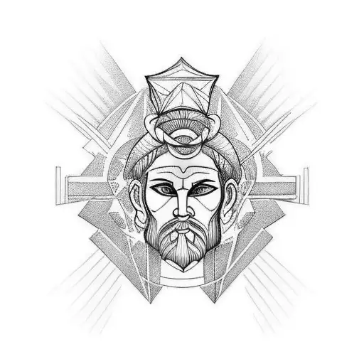 tatoo of a greek god who wants to evade from this world to anotger because he doesn't fit in tattoo design idea