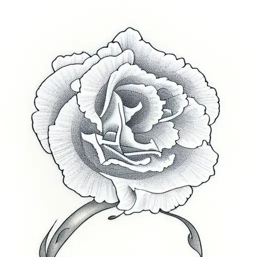 carnation, narcissus, morning glory and rose flowers to represent the birth month of my nephews and niece tattoo design idea