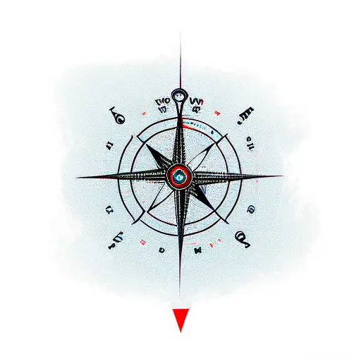 FUSIONED WATCH WITH A COMPASS AND AN ARROW tattoo design idea
