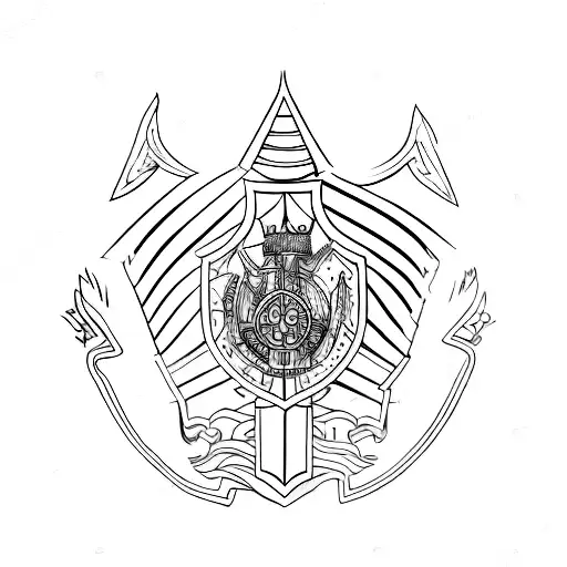 royal shield with scratch marks tattoo design idea