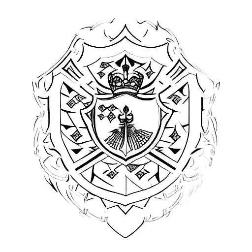 royal shield with scratch marks tattoo design idea