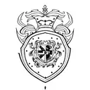 royal shield with scratch marks tattoo design idea