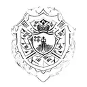 royal shield with scratch marks tattoo design idea