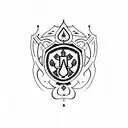 royal shield with scratch marks tattoo design idea