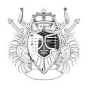 royal shield with scratch marks tattoo design idea