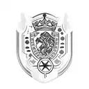 royal shield with scratch marks tattoo design idea