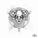 rams head  tattoo design idea