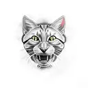 realistic hellcat logo tattoo design idea
