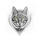 realistic hellcat logo tattoo design idea