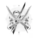 cancer ribbon with the date January 17th, 2022 in roman numerals tattoo design idea
