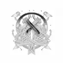 cancer ribbon with the date January 17th, 2022 in roman numerals tattoo design idea