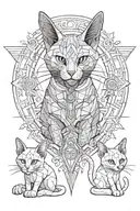369, Dragonball, 2 Russian blue cats, religious cross, dj, edm tattoo design idea