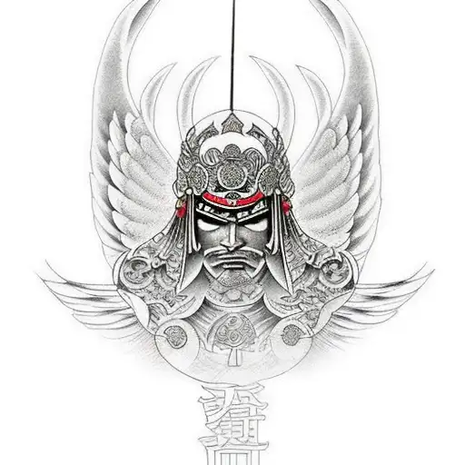 warrior angel tattoo design idea