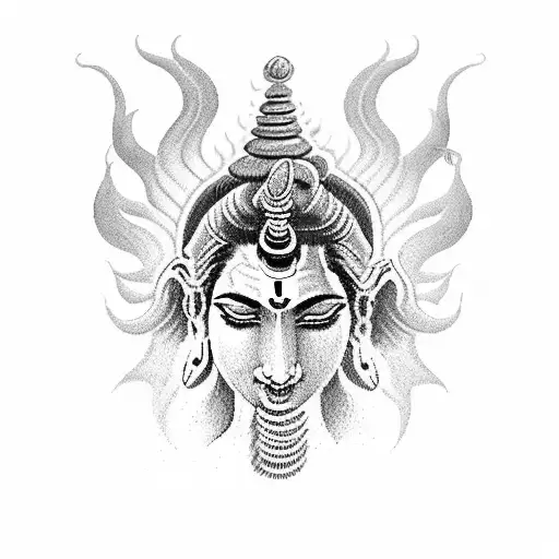 lord shiva in dark mode  tattoo design idea