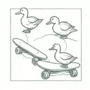 3 ducks on skateboards tattoo design idea