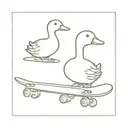 3 ducks on skateboards tattoo design idea