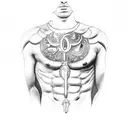 chest tattoo of the greek god perseidon tattoo design idea