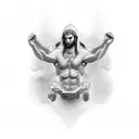 chest tattoo of the greek god perseidon tattoo design idea