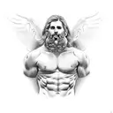 chest tattoo of the greek god perseidon tattoo design idea