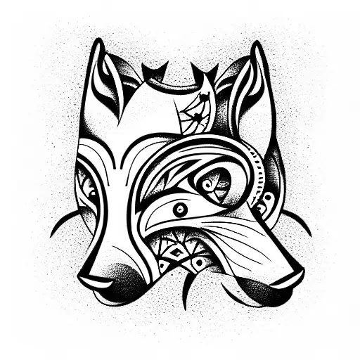 gemini wolf tattoo design idea